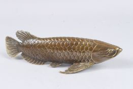 A BRONZE CARP. 10ins high.