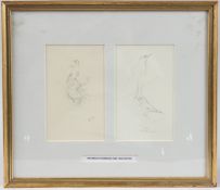 ARCHIBALD THORBURN (1860-1935) Study of birds, two pencil sketches in a single frame, one signed