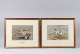 AFTER J F HERRING 'A Splash' and 'Short Weight' pair of chromolithographs, 18.5cm x 26.5cm