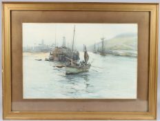 BRITISH SCHOOL (19TH CENTURY) possibly Charles William Adderton, Fishing boat leaving a harbour