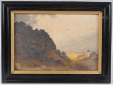 ALFRED OLIVER (1886-1921) 'Tryfan and Snowdon' oil on board, signed, 15.5 x 23.5cm