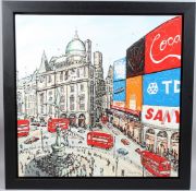 PHILIP BISSELL (b.1952) 'All Systems Go' Piccadilly Circus, London giclee print on canvas, number