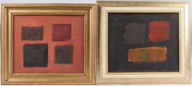ENGLISH SCHOOL (MID TO LATE 20TH CENTURY) Abstract geometric shapes, and another similar, oils on