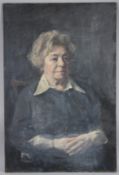GEORGE WEISSBORT (1928 - 2013) Portrait of a lady. Oil on board, unframed. 36