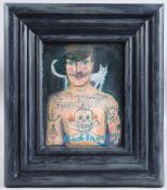 GARY RAY SMITH (CONTEMPORARY) 'Tiny Ghost' oil on panel, inscribed, dated 2025 and signed on the