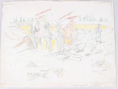 JACQUES VILLON (1875-1963) 'Faucheuse de Face' pencil and watercolour, signed and dated '49 in