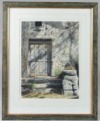 20TH CENTURY SCHOOL View of sunlight against a doorway, watercolour, unsigned, 50cm x 37.5cm
