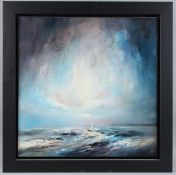 CHRIS & STEVE ROCKS (CONTEMPORARY) 'Blustery Seas II' oil on canvas, signed with initials, inscribed