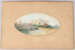 CARMELLO BONELLO 'The Governor's House Malta' gouache, signed with initials, studio stamp verso with