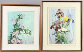 ELENA DUBINETSKAYA (1912-2009) 'Bluebells' and 'Irises' two watercolours, both signed and dated