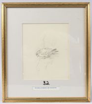 ARCHIBALD THORBURN (1860-1935) pencil sketch of a dove, 19.5 x 16.5cm
