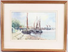 CHRISTOPHER HOLLICK (b.1946) South coast harbour, watercolour, signed, 20.5 x 32.5cm