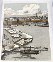 SVENOLOV EHRÉN (SWEDISH 1927-2004) Topographical views of Slussen and Gamla Stan, Stockholm.