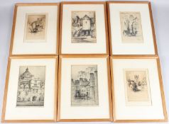 FEATHERSTONE ROBSON (1880-1936) Six views including Durham Castle, Henley on Thames, Wells Cathedral