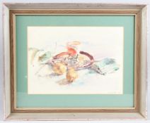 GEORGE WEISSBORT (1928-2013) Still Life, a plate, apples and cup. Signed and dated 1957.