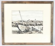 GABRIEL WEISSMANN (1944-1997) 'Boat, Morston Creek'; ink on paper, signed and dated 1992, 22 x 30cm