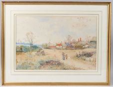 WILL ANDERSON (active1880-c.1895) 'Cottages near Crondall, Hants' watercolour, signed, 34 x 51cm