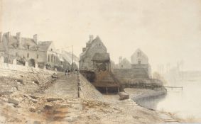 L GALLETTI (19TH CENTURY) View of a harbourside, watercolour, signed and dated 1853, unframed, 27