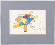 20TH CENTURY SCHOOL 'Ypatianna is Tops' abstract composition with inscription, coloured pens,