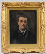 W.G. PARKER bust study of an Edwardian gentleman, oil on canvas, artist's stamp verso, in fine