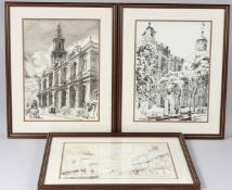 GEOFFREY SCOWCROFT FLETCHER (1923-2004) Three views across London. The Tower, Barnes and St Mary