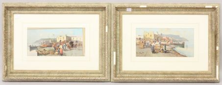 CONTINENTAL SCHOOL (EARLY 20TH CENTURY) Italian coastal scenes with figures, pair of watercolours,