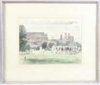 GEORGE WEISSBORT (1928-2013) School with figures. Signed and dated 1956. Watercolour.