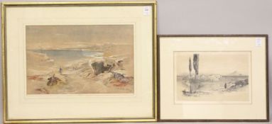 EDWARD LEAR (1812-1888) Ionian landscape, tinted lithograph, 19 x 28cm and AFTER LEAR coastal