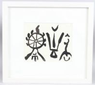 ALAN DAVIE (1920-2014) Untitled black gouache on paper, signed and dated '87 in pencil, 16.5cm x