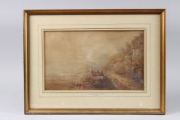 DR. GOULD (19TH CENTURY) 'View between Harlech and Tremadoc' watercolour, inscribed on the mount, 22