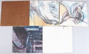 ENGLISH SCHOOL (MID TO LATE 20TH CENTURY) Abstract geometric shapes, five oils on board, unframed