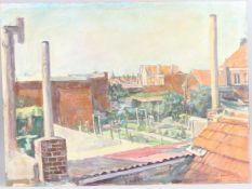 GEORGE WEISSBORT (1928-2013) Across the roof tops. Signed and dated 1970. Oil on board, unframed.
