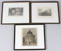 ENGLISH SCHOOL (18TH / 19TH CENTURY) 'Radcliffe's Library' engraving, 19.5cm x 16.5cm and after J