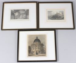 ENGLISH SCHOOL (18TH / 19TH CENTURY) 'Radcliffe's Library' engraving, 19.5cm x 16.5cm and after J