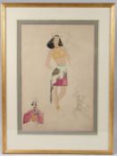 AVERIL MARY BURLEIGH (1883-1949) costume design, pencil and watercolour, inscribed verso, 51 x 34.
