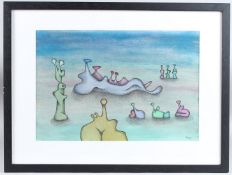 DESMOND MORRIS (b.1928) 'Sojourn 1922' mixed media on paper, signed with initials and dated '22,
