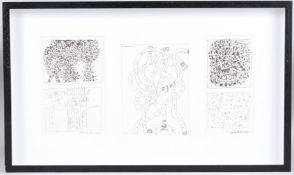 ALAN DAVIE (1920-2014) Untitled studies, black ink drawings in a single frame, largest 19 x 12.5cm