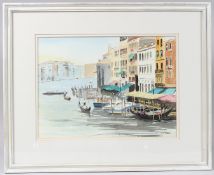 W.F.JAMES (20TH CENTURY) View of gondolas in Venice, watercolour, signed, 26.5 x 36.5cm