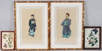 COMPANY SCHOOL (LATE 19TH CENTURY) Studies of Chinese court figures, pair of ink and watercolours,