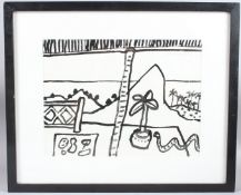 ALAN DAVIE (1920-2014) 'Opus D.4-76 1976' black gouache on paper, signed and dated '76 in pencil,