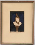 CONTINENTAL SCHOOL (MID-20TH CENTURY) Study of a black dancer, linocut print, signed and inscribed