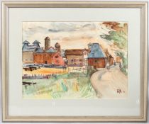 ENGLISH SCHOOL (20TH CENTURY) View of the Maltings, Farnham in Surrey, watercolour, signed with