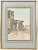 WALTER GREAVES (1846-1930) Chelsea Old Church, ink and watercolour, signed, 38 x 27cm