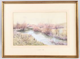 JOHN GEORGE SOWERBY (1849-1914) River landscape, watercolour, signed and dated '95, 27.5 x 44.5cm