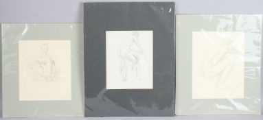 GEORGE WEISSBORT (1928-2013) Three unframed pencil nude studies. 10