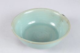 A LARGE CHINESE RU WARE BOWL (A/F). 20cms diamater.