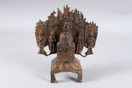 A GILT BRONZE BUDDHA.