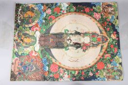A TIBETAN THANGKA ON PAPER.