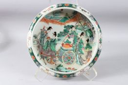 A CHINESE KANGXI TYPE FAMILLE VERTE DISH.