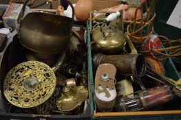 Large quantity of copper, brass ware and other decorative items.